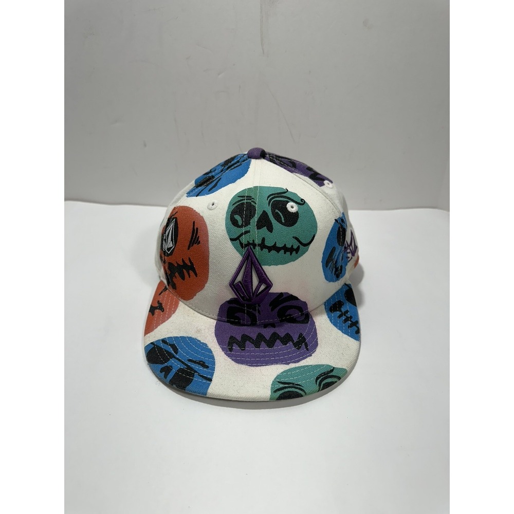 Volcom Men's Hat Baseball Cap Embrace Change Death Face Halloween Fitted 7 1/2